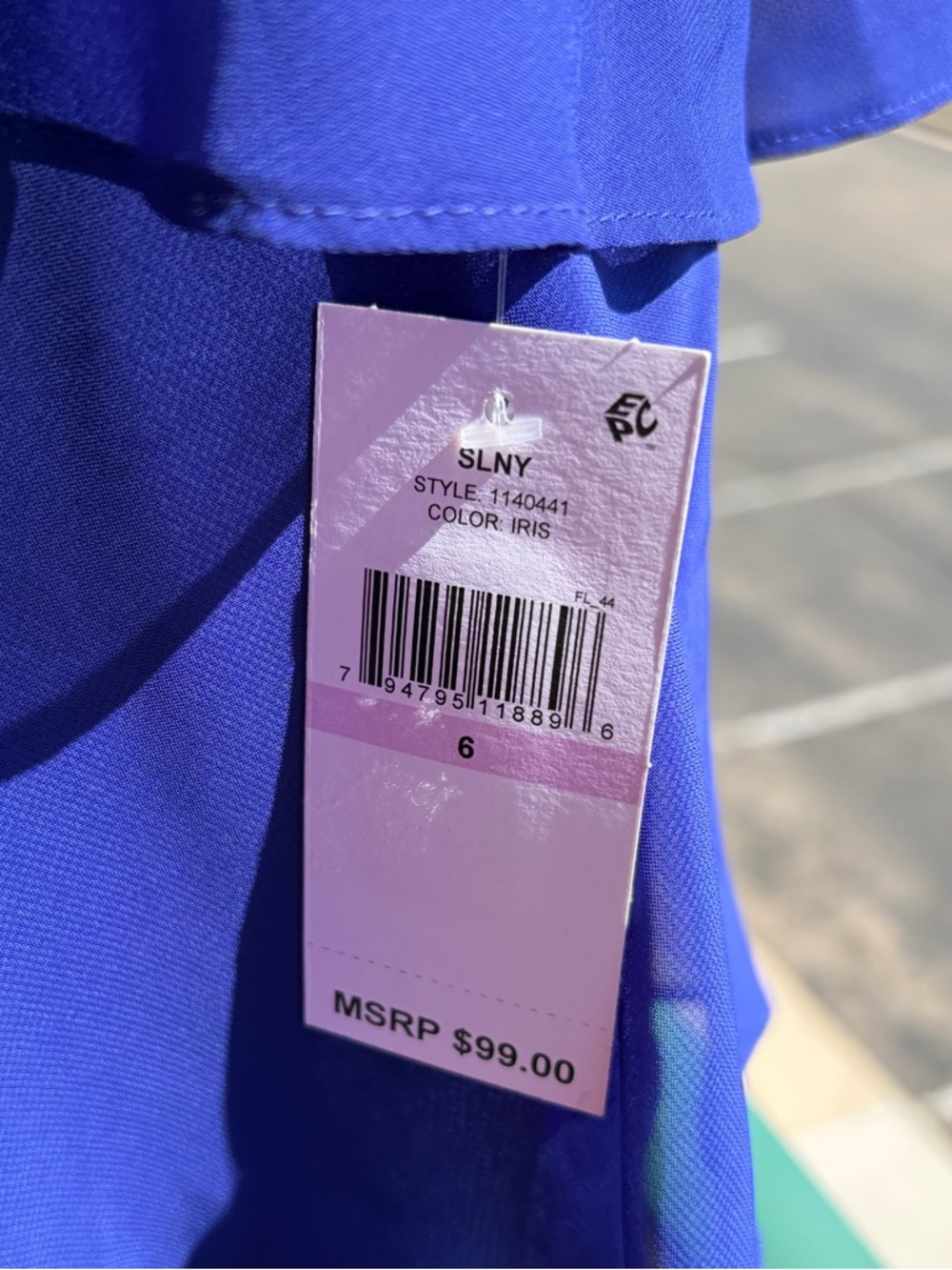 🆕🫐SLNY Blue Layered Chiffon Dress Size 6 Ruffle Cocktail Party Wedding Guest - Picture 15 of 16